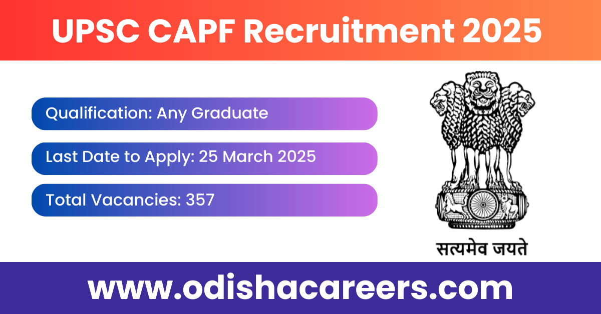 UPSC CAPF Recruitment 2025