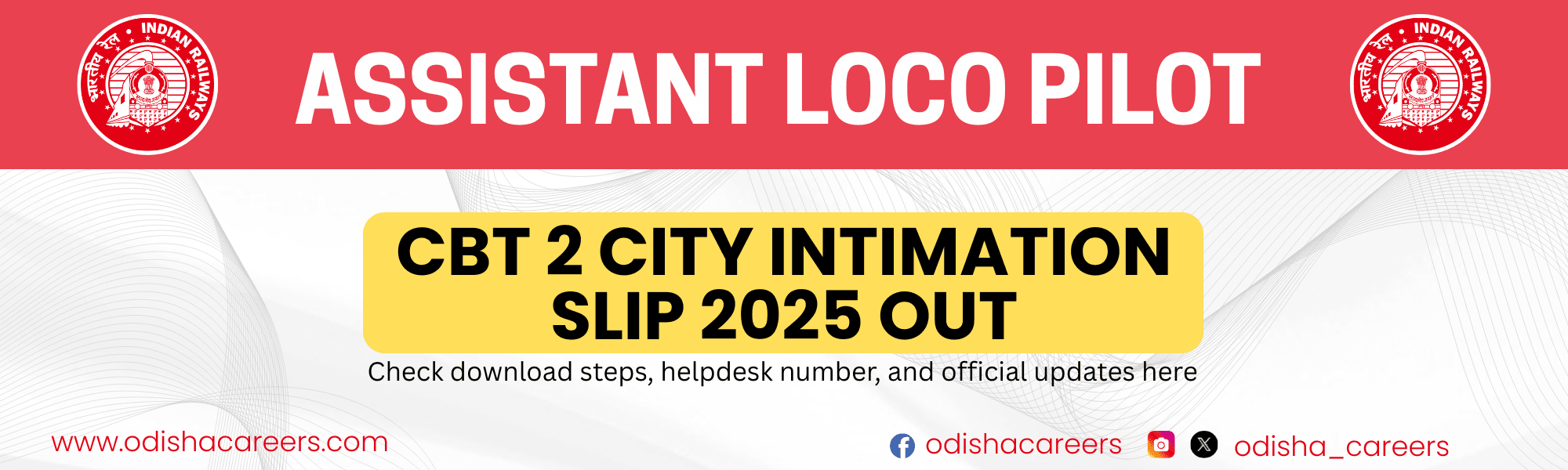 RRB ALP City Intimation 2025