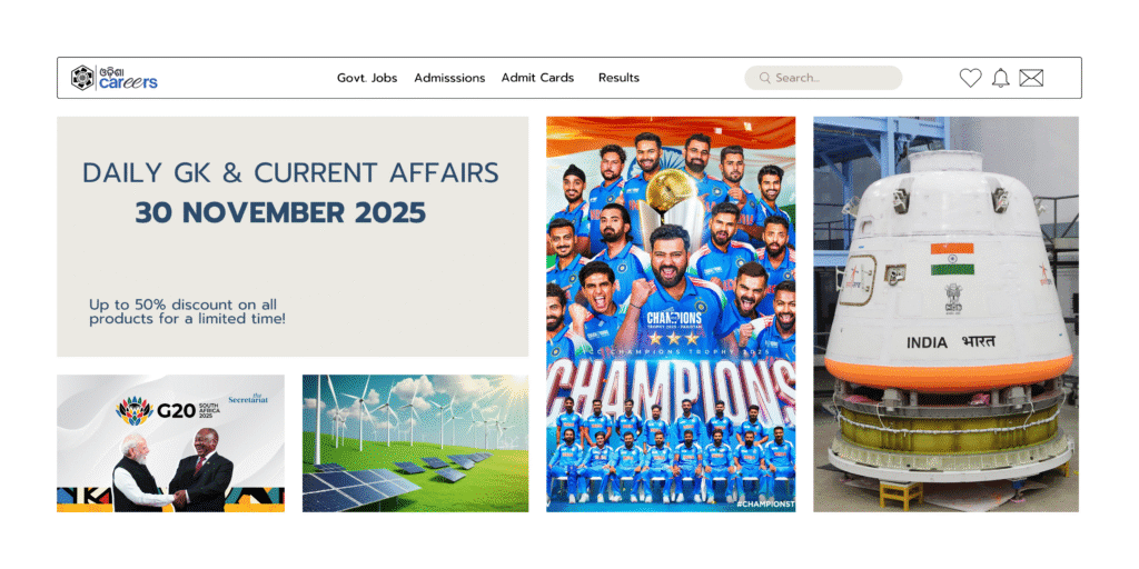 Daily GK Current Affairs Quiz 30 November 2025 – Important MCQs for Practice!