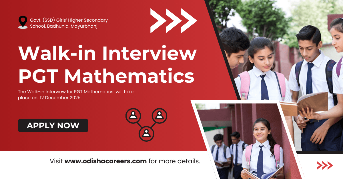 PGT Mathematics Recruitment 2025