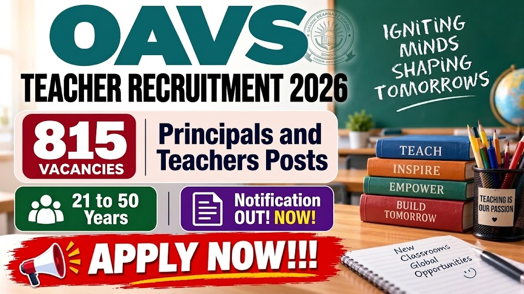 OAVS Recruitment 2026: Apply Online for Teacher & Principal 815 Vacancies