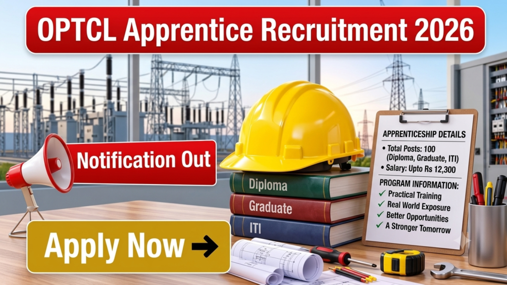 OPTCL Apprentice Recruitment 2026: Apply Online for 100 Graduate, Diploma & ITI Posts